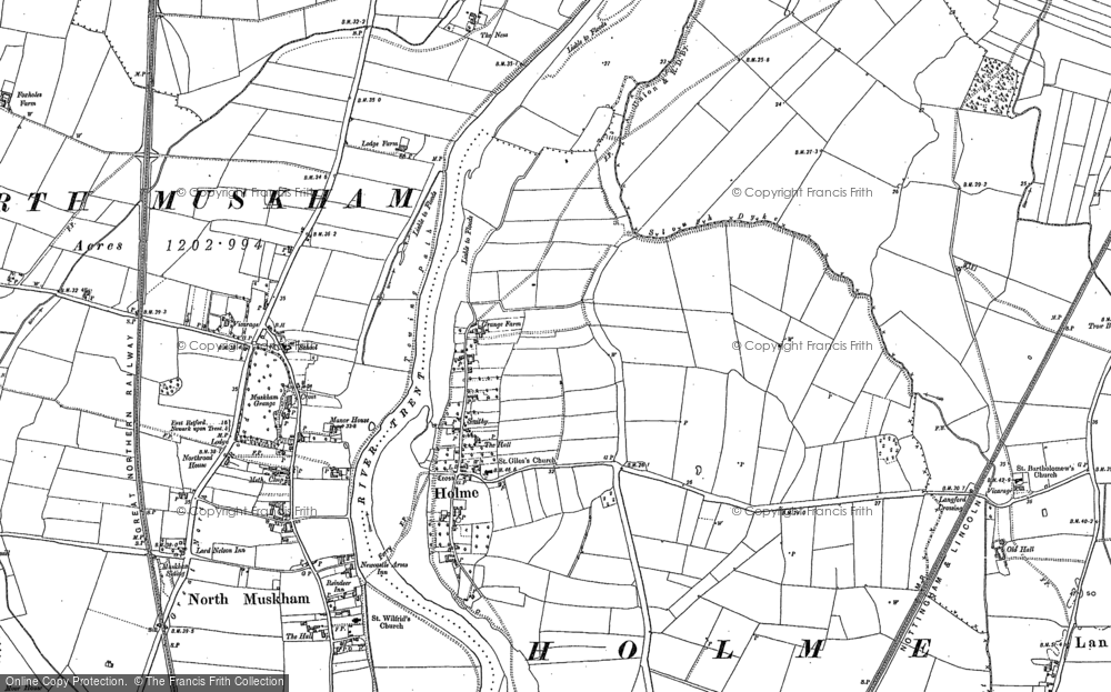 Old Map of Holme, 1884 in 1884