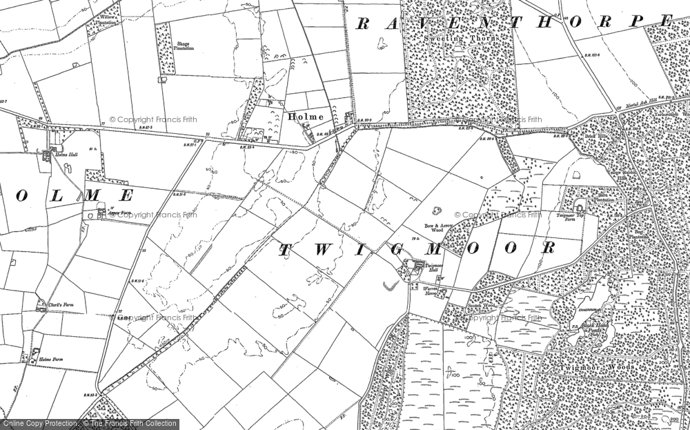 Old Map of Holme, 1885 in 1885