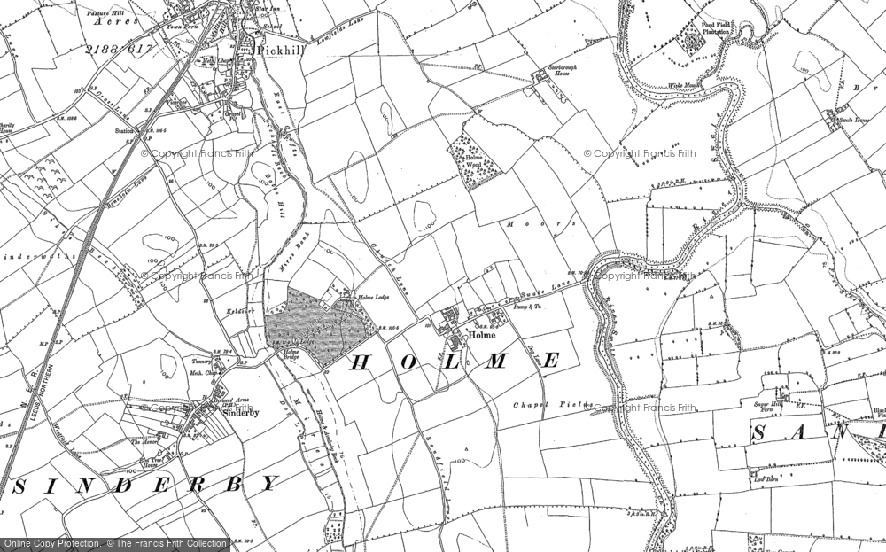 Old Map of Holme, 1891 in 1891