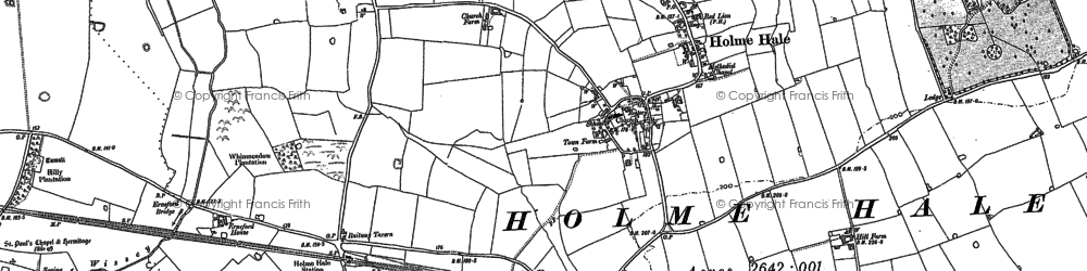 Old map of Bury's Hall in 1882