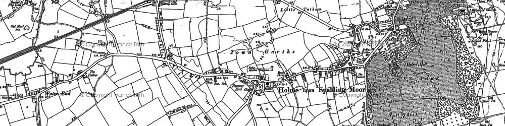 Old map of Bursea Lane Ends in 1887