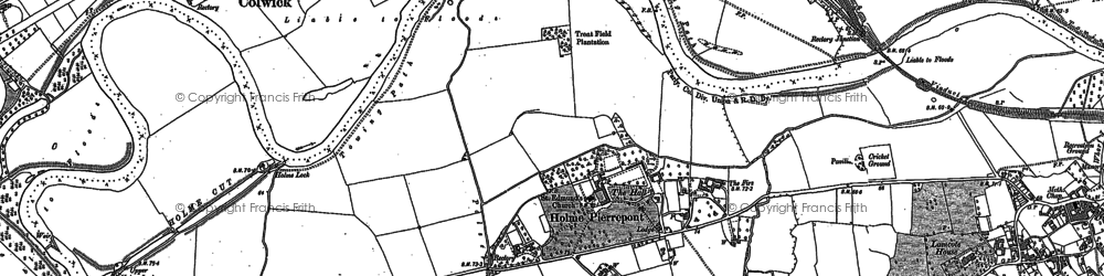 Old map of Holme Pierrepont in 1883