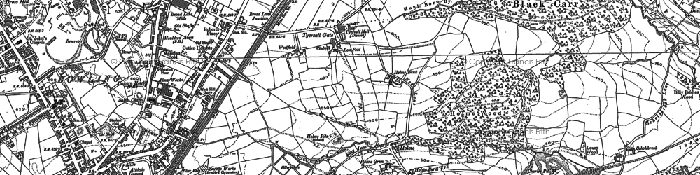 Old map of Holme Wood in 1890