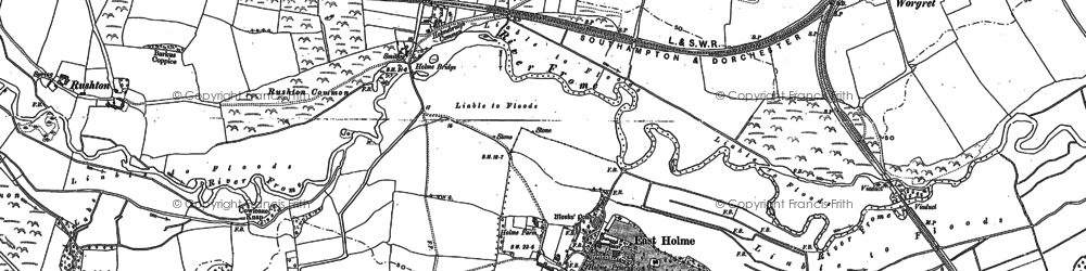 Old map of Holmebridge in 1887