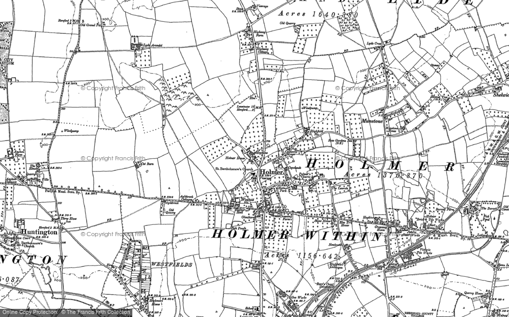 Old Map of Historic Map covering Widemarsh in 1885