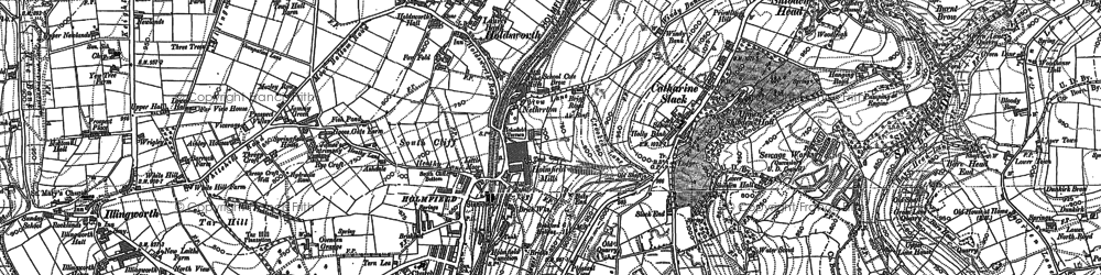 Old map of Catherine Slack in 1891