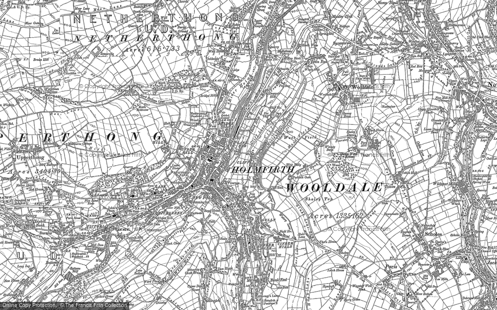 Old Map of Holmfirth, 1888 in 1888