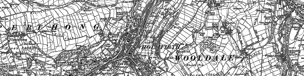 Old map of Holmfirth in 1888