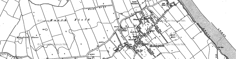 Old map of Holmpton in 1908