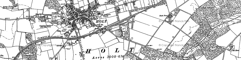 Old map of Holt in 1885