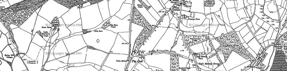 Old map of Higher Row in 1887