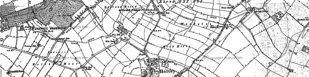 Old map of Turkers Wood in 1890