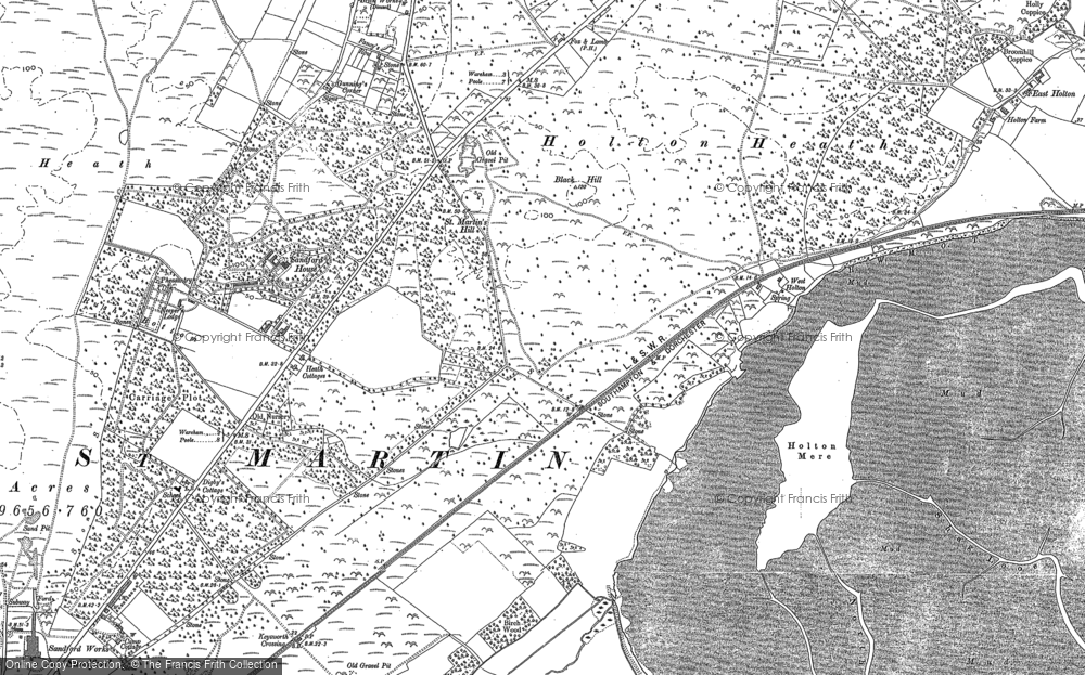 Old Map of Holton Heath Station, 1886 in 1886