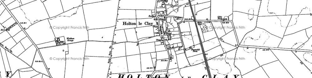 Old map of Holton le Clay in 1881