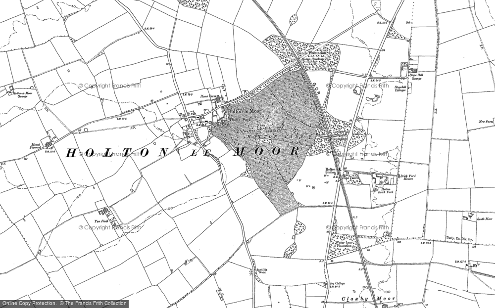 Old Map of Historic Map covering Yewfield in 1886