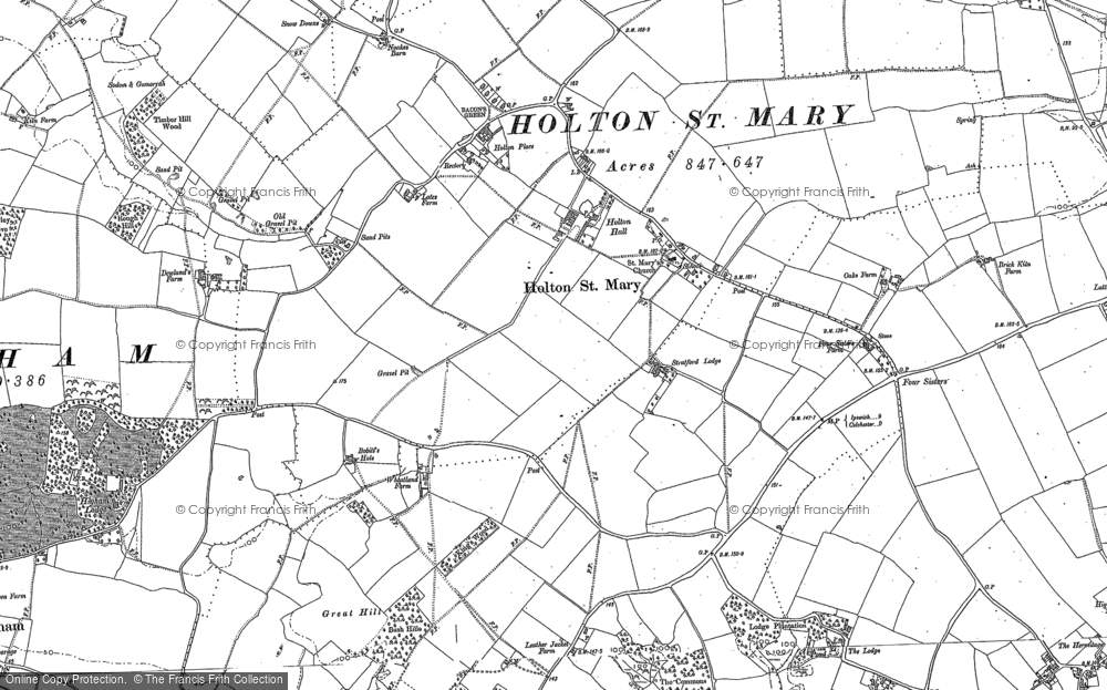 Old Map of Holton St Mary, 1884 in 1884