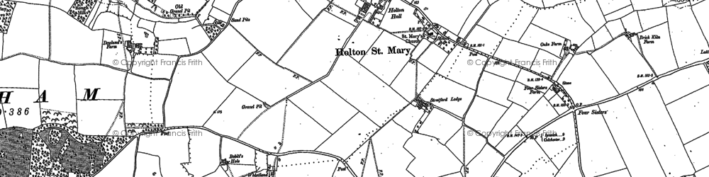 Old map of Holton Hall in 1884