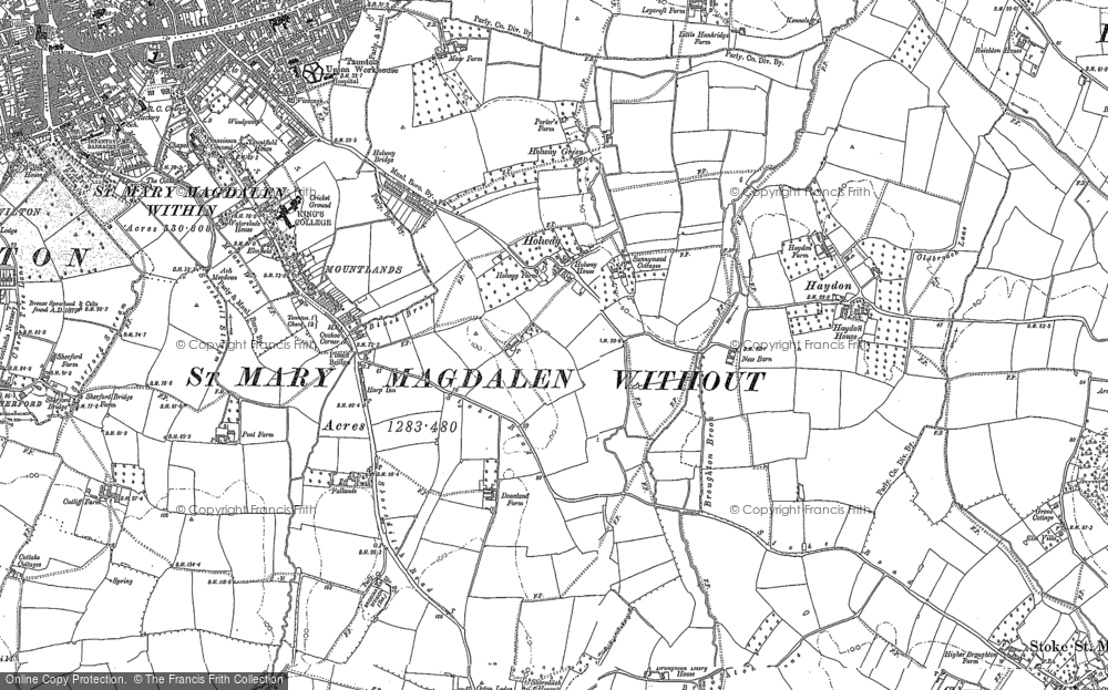 Old Map of Holway, 1887 in 1887