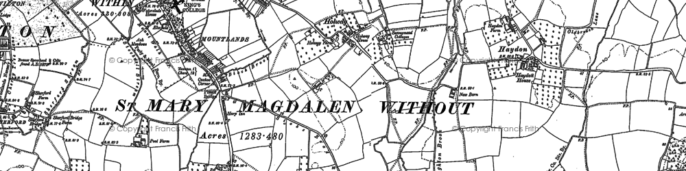 Old map of Holway in 1887