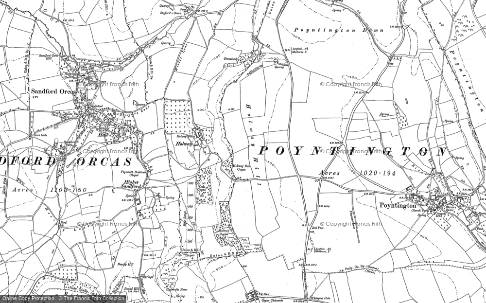 Old Map of Historic Map covering Ambrose Hill in 1901