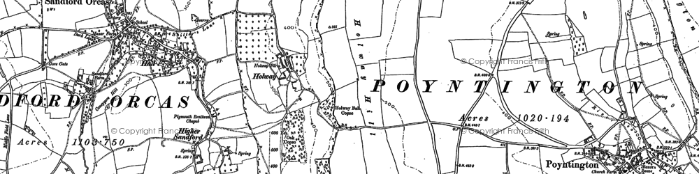 Old map of Holway in 1901