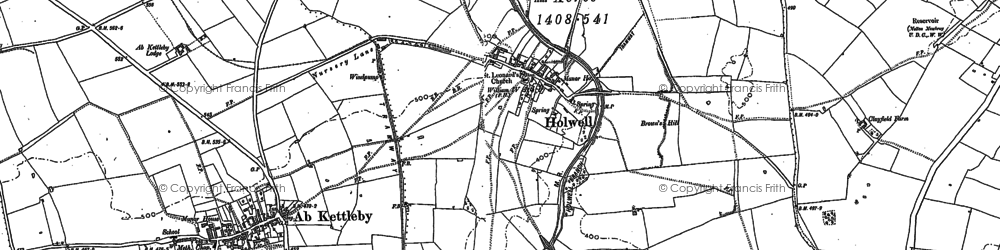 Old map of Holwell in 1883