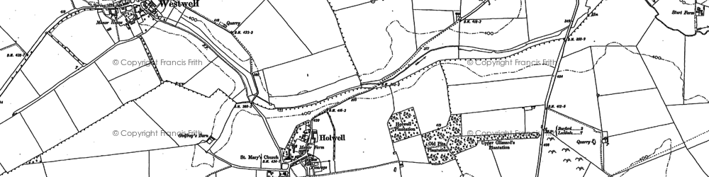 Old map of Holwell in 1889