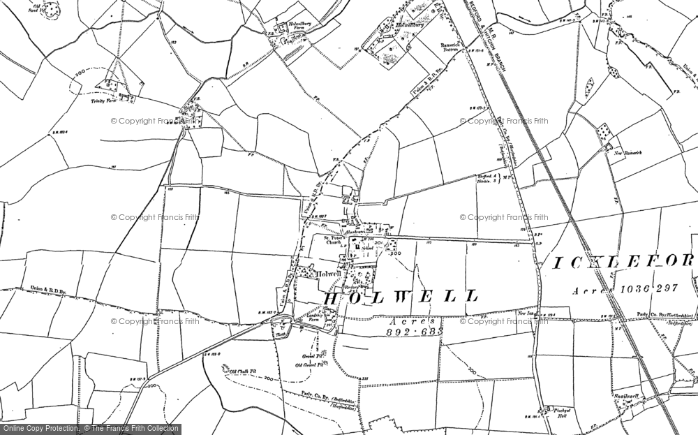 Old Map of Holwell, 1899 - 1900 in 1899