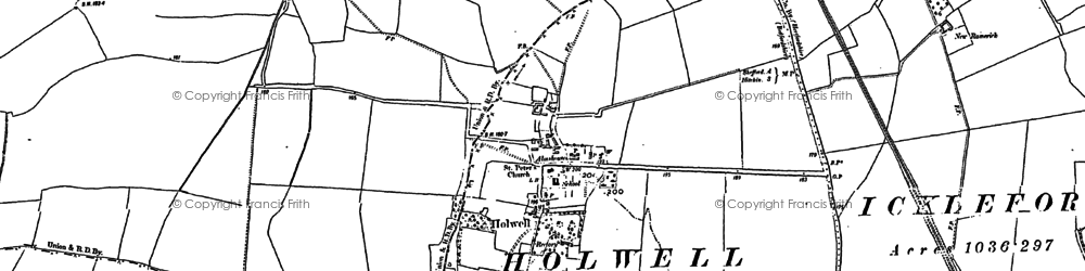 Old map of Holwellbury in 1899