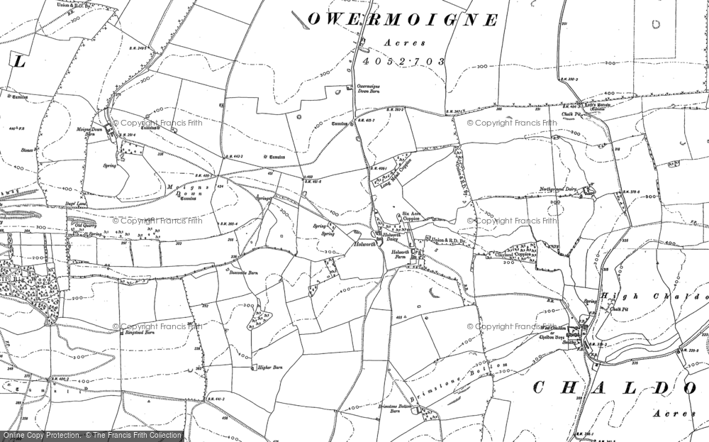 Old Map of Historic Map covering Ringstead Bay in 1886