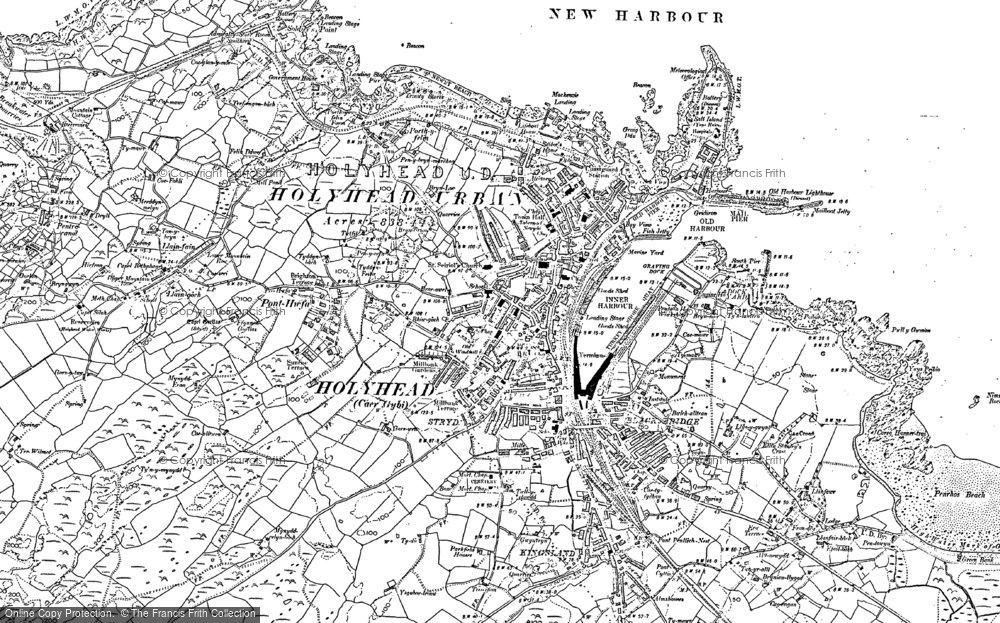 Historic Ordnance Survey Map Of Holyhead 1899   Holyhead 1899 Hosm34653 Large 