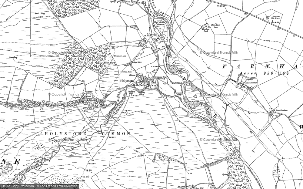 Old Map of Holystone, 1895 - 1896 in 1895