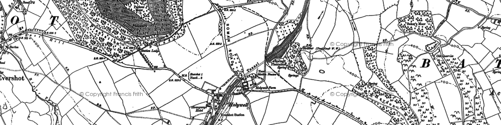 Old map of Holywell in 1887