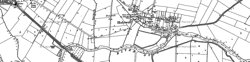 Old map of Holywell in 1900