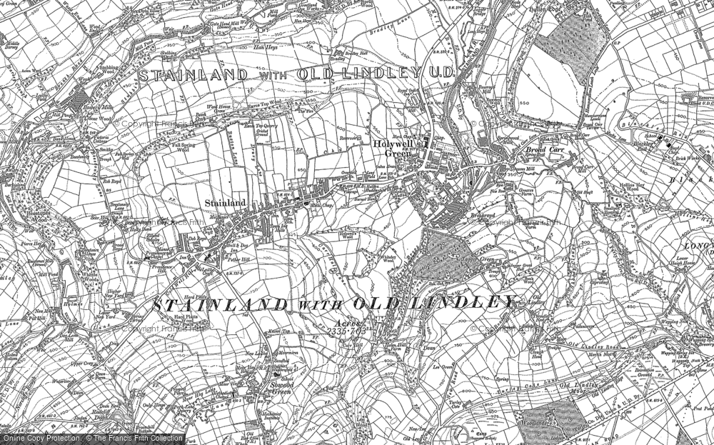 Old Map of Holywell Green, 1890 - 1892 in 1890