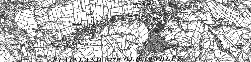 Old map of Holywell Green in 1890