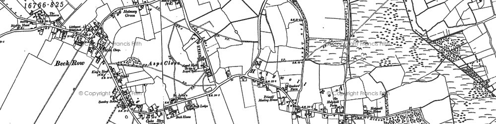 Old map of Holywell Row in 1882