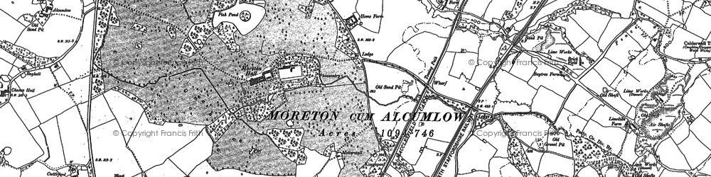 Old map of Great Moreton Hall (Hotel) in 1897