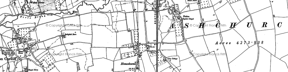 Old map of Homedowns in 1883