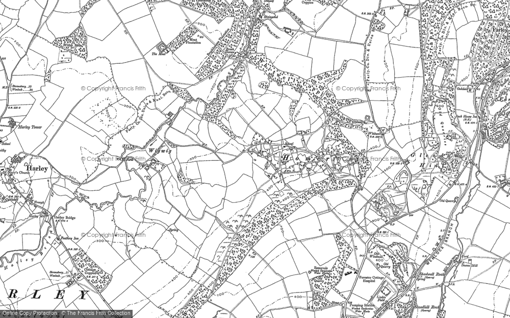 Old Map of Historic Map covering Whitwell Coppice in 1882