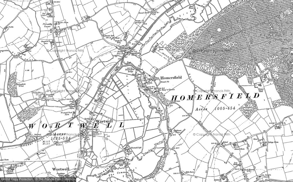 Old Map of Homersfield, 1903 in 1903
