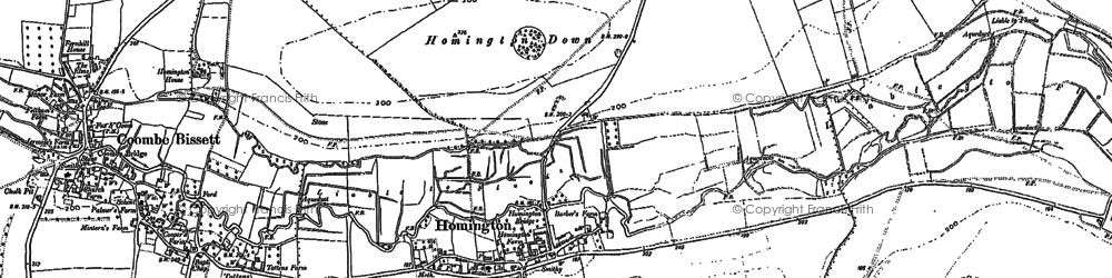 Old map of Homington in 1899
