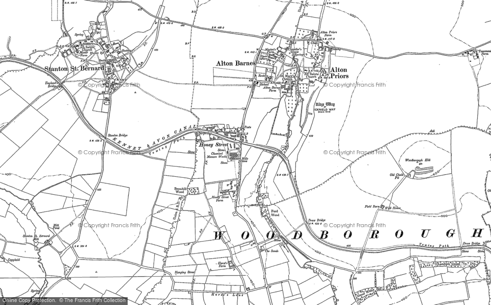 Old Map of Honeystreet, 1899 in 1899