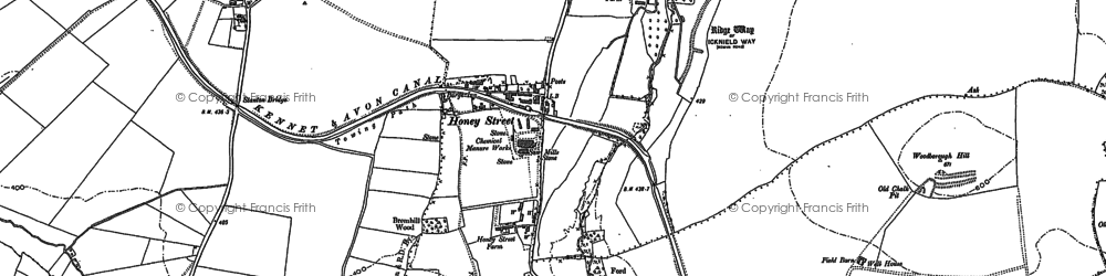 Old map of Honeystreet in 1899