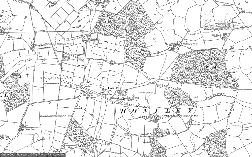 Old Map of Historic Map covering Meer End in 1886