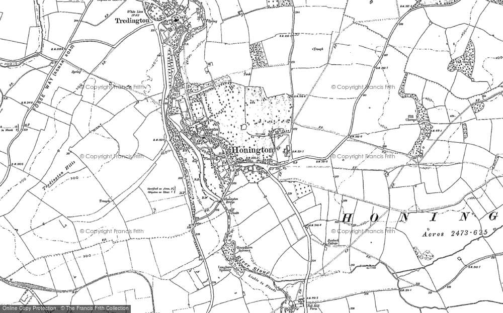 Old Map of Honington, 1900 - 1904 in 1900