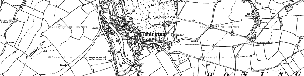 Old map of Tus Brook in 1900