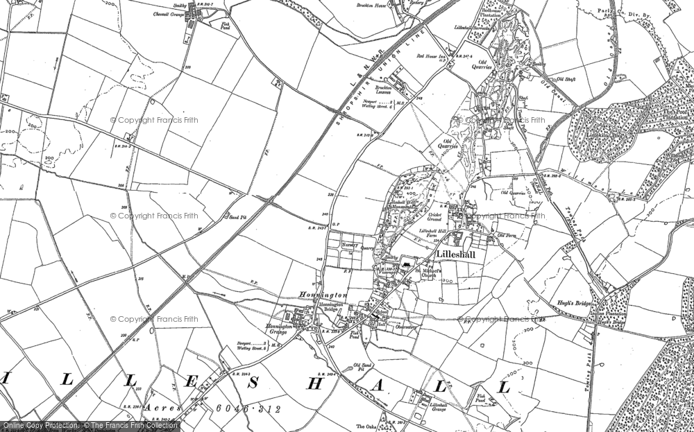 Old Map of Historic Map covering Lilleshall Grange in 1881