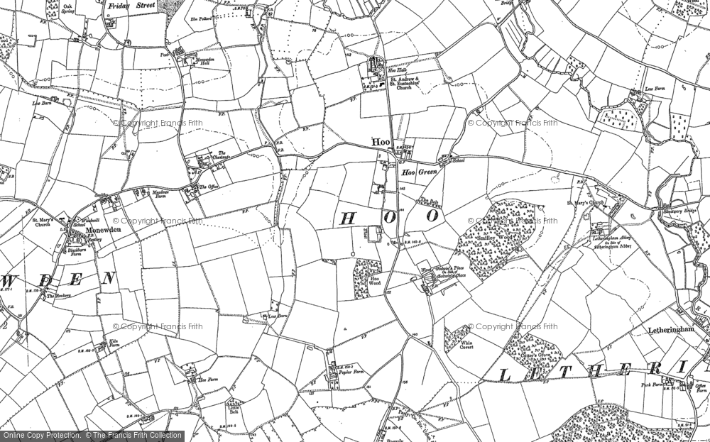 Old Map of Hoo, 1883 in 1883
