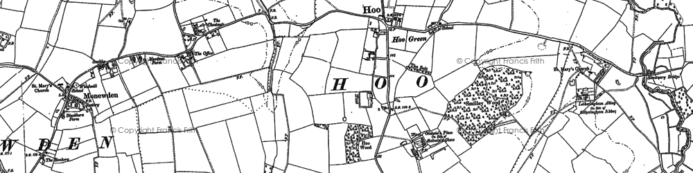 Old map of Boardy Green in 1883